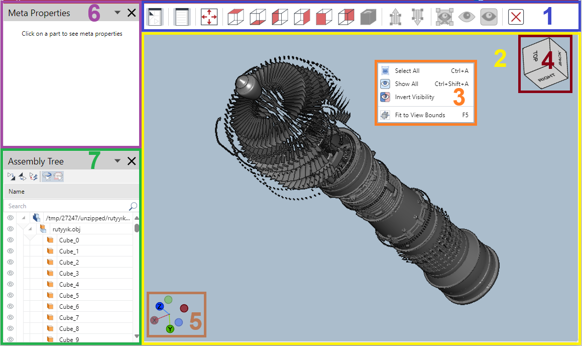 Full-screen 3D Viewer's Screen Composition