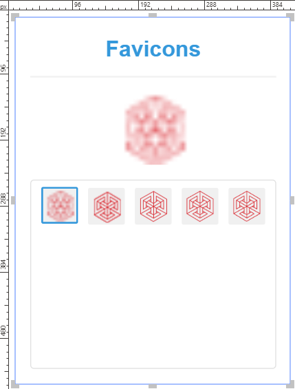 An image-gallery gadget with the Favicons title