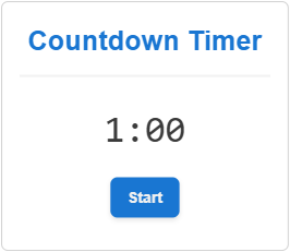 An inactive countdown timer gadget without the Reset button in the Canvas Envision Viewer