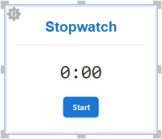 An inactive stopwatch gadget with the default title
