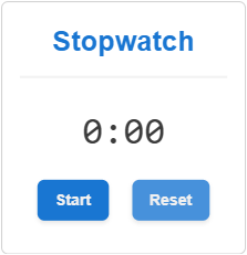 An inactive stopwatch gadget with the Reset button in the Canvas Envision Viewer