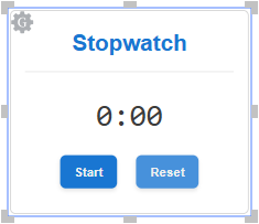 An inactive stopwatch gadget with the Reset button