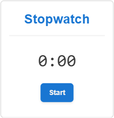 An inactive stopwatch gadget without the Reset button in the Canvas Envision Viewer