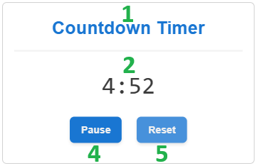 interactive UI elements of a countdown timer gadget