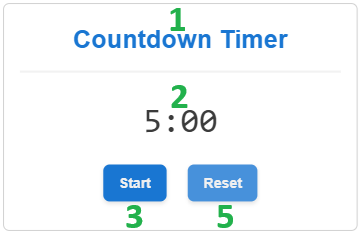 interactive UI elements of a countdown timer gadget