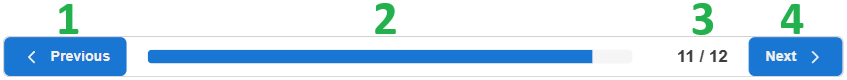 Interactive UI elements of a progress bar gadget