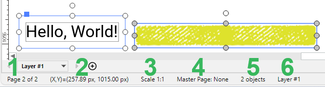 Multiple Objects Status Controls on the Status Bar