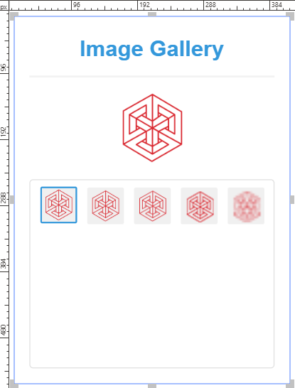 An image gallery gadget with the reversed order of the thumbnails