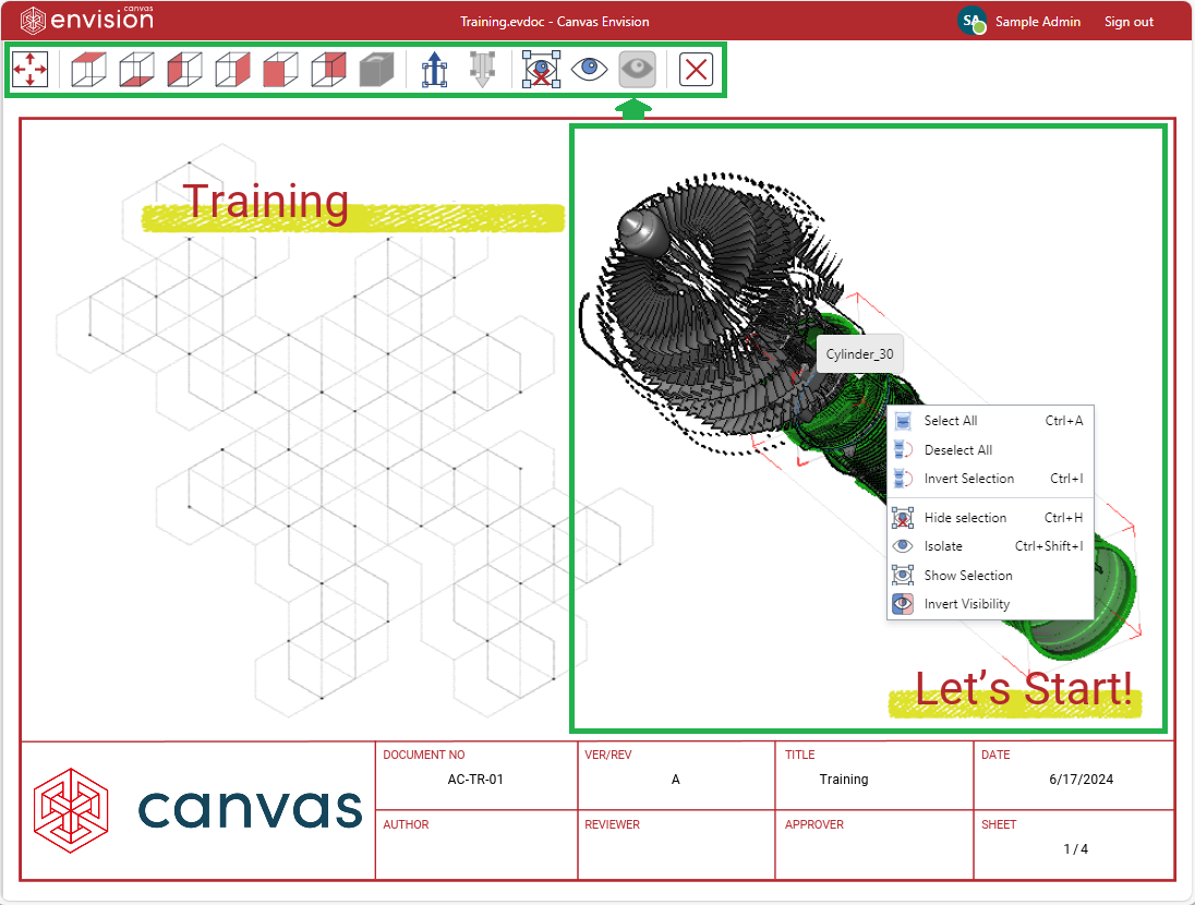 On-page 3D Viewer and Toolbar in the 3D Viewer