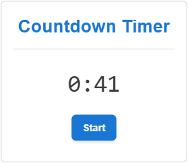 A paused countdown timer gadget without the Reset button in the Canvas Envision Viewer