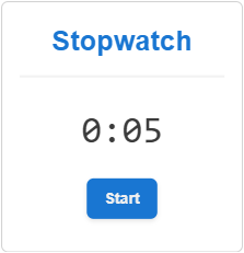 A paused stopwatch gadget without the Reset button in the Canvas Envision Viewer