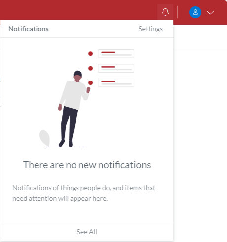 Empty Portal Notifications Menu