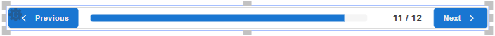 A progress bar gadget on the page 11 out of 12