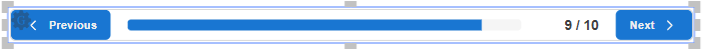 A progress bar gadget on the page 9 out of 10