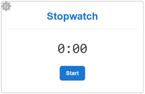 Stopwatch gadget with a medium solid border