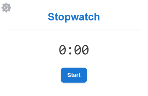 Stopwatch gadget without a border