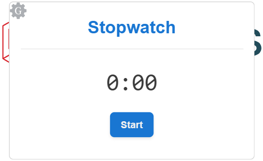 Stopwatch gadget with an opaque white background