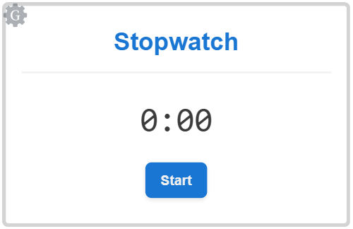 Stopwatch gadget with a thick solid border