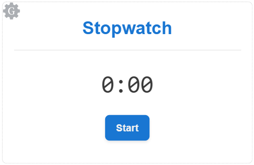 Stopwatch gadget with a thin dotted border