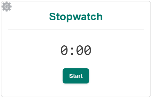 Teal stopwatch gadget
