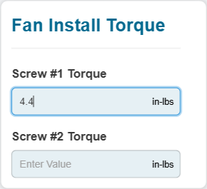 Typing in the Screw #1 Torque data capture field of the Fan Install Torque data capture gadget in the Canvas Envision Viewer