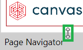 Vertical Two-head Arrow mouse pointer on Page Navigator Pane of the Viewer