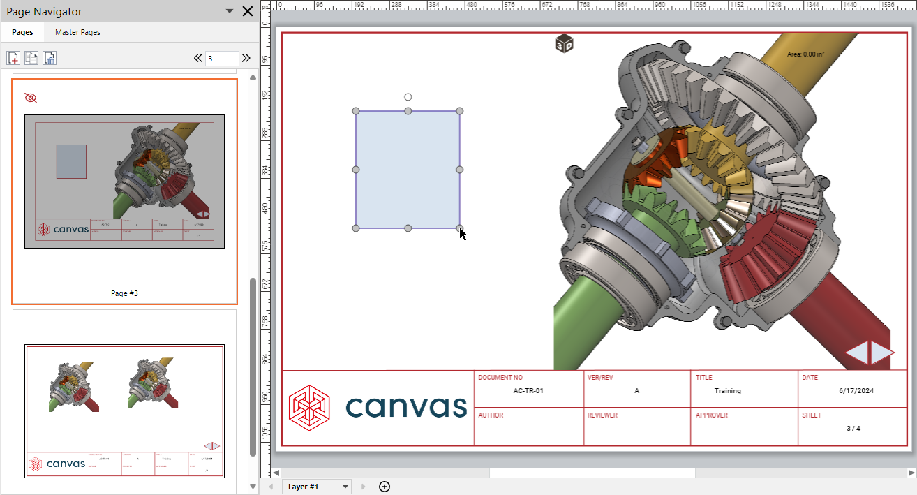Working with a Hidden Page in the Page Layout Area