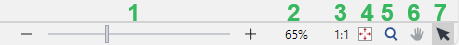 Zoom and Navigation Controls on the Status Bar