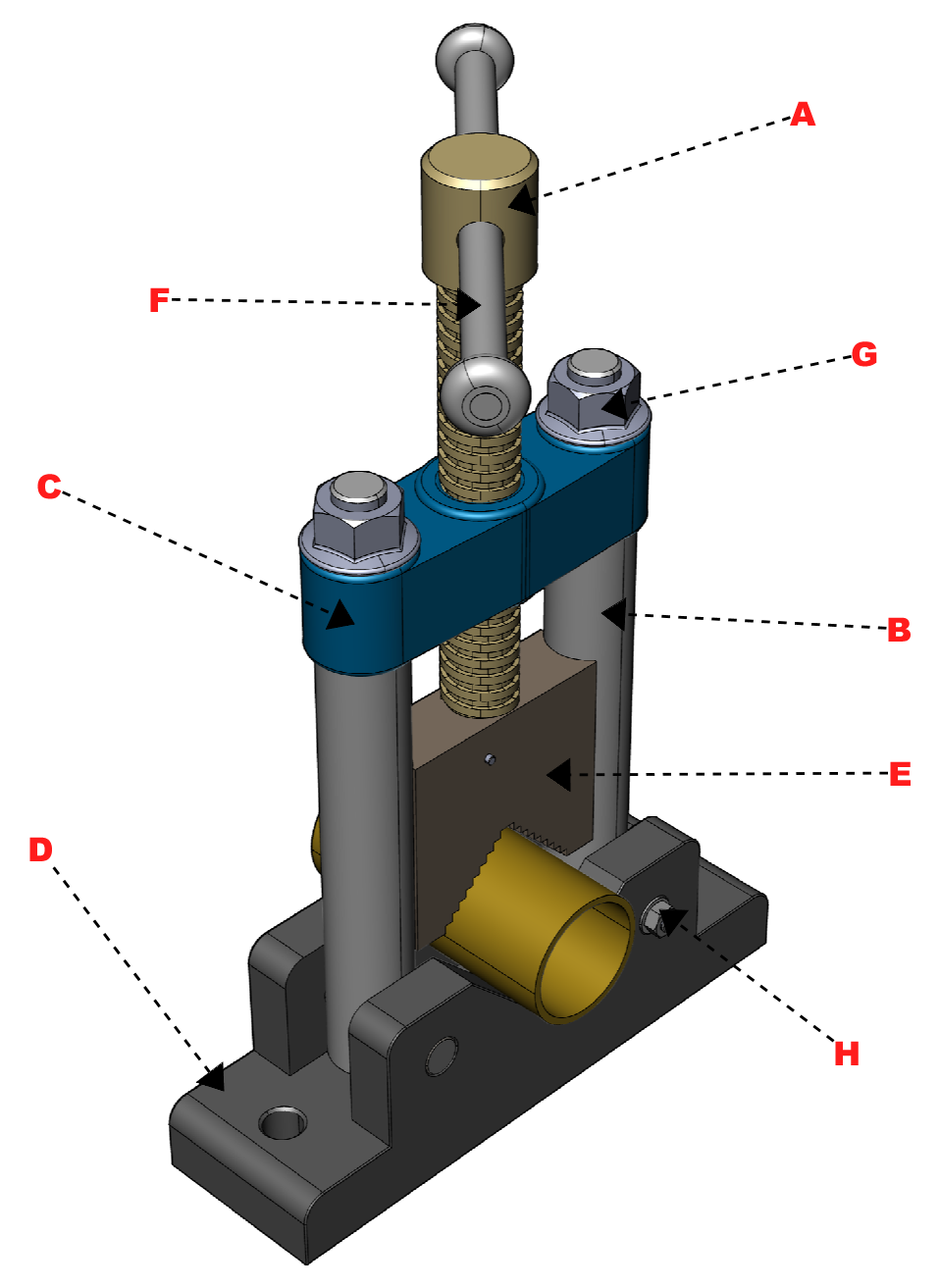 2D Alphabet (L) Annotation example on a 3D model