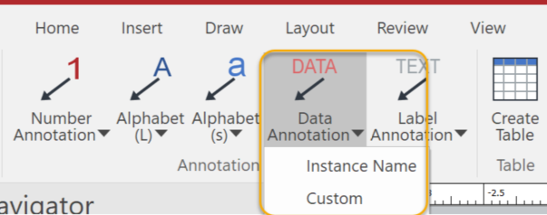 Data Annotation Menu Button in the 2D Annotation Tools Panel on the 3D Model Ribbon Tab
