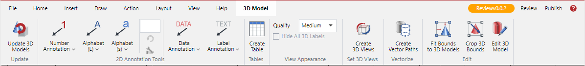 3D Model Ribbon Tab