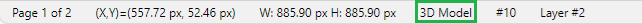 3D Model Object Type on the Status Bar