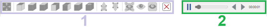 On-page 3D Viewer Toolbar for a 3D model and animation in the 3D Viewer