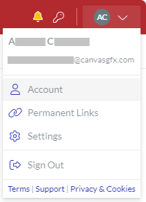 Account User menu button