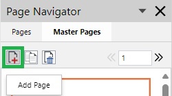Add Page Button on the Page Navigator Toolbar for the Master Pages Tab