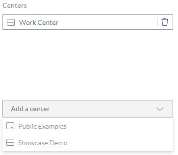 Add a center Drop-down List on the Create Team Page