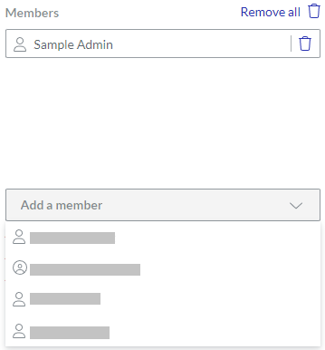 Add a member Drop-down List on the Create Team Page