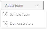 Add a team Drop-down List