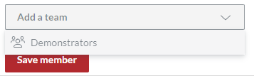 Add a team drop-down list for the Demonstrators Team