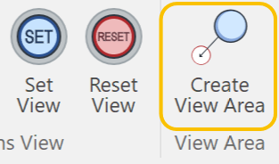 Create View Area Button in the View Area Panel on the Lens Contextual Ribbon Tab