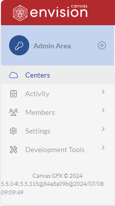Admin Area Sidebar Wide
