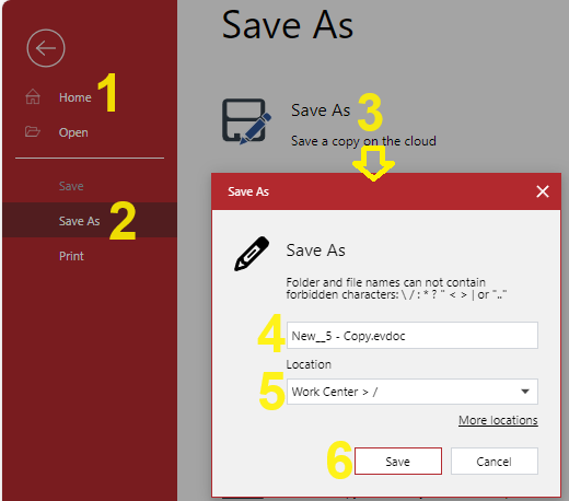 Calling Save As Pop-up Dialog