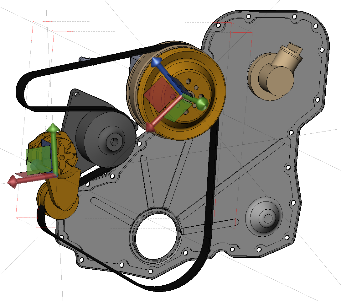 The selected parts have the different pivot orientation.