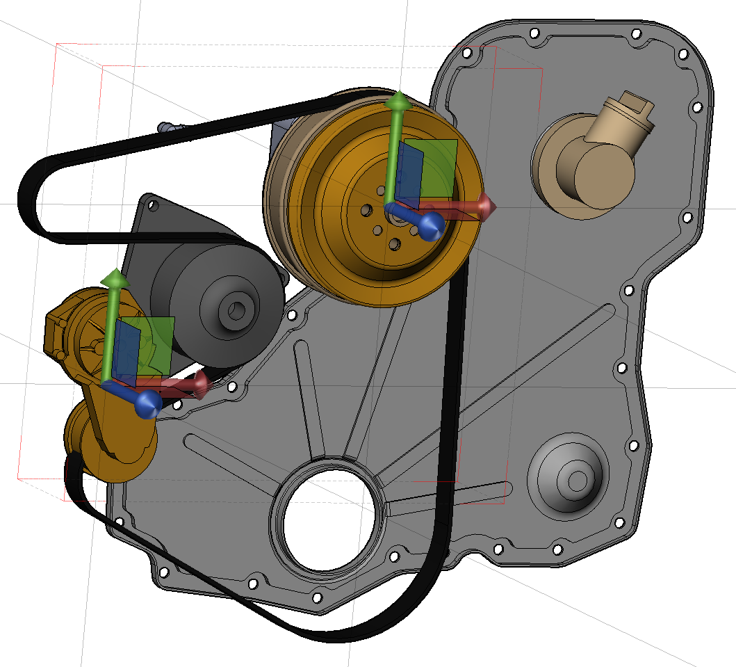 The pivot orientation of the selected parts has changed to the one that you specified.