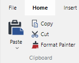 Clipboard Panel of the Home Ribbon Tab