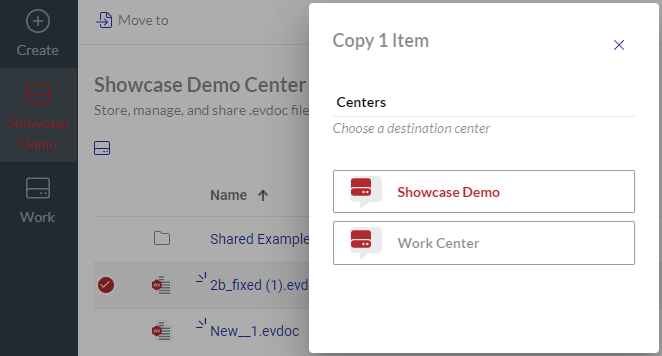 Copy 1 Item Pop-up Dialog