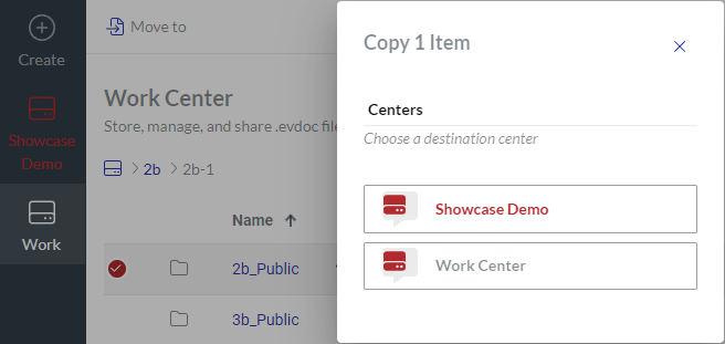 Copy 1 Item Pop-up Dialog For Folder