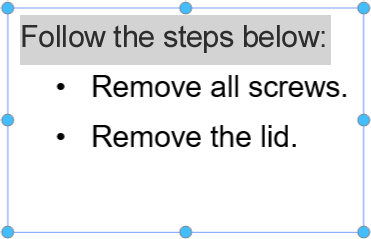 Text Piece Copied from a Text Object