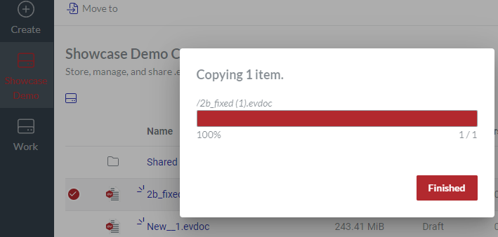 Copying 1 Item dialog