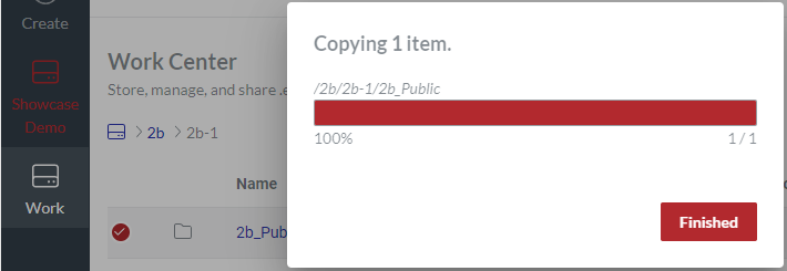 Copying 1 Item Dialog For Folder